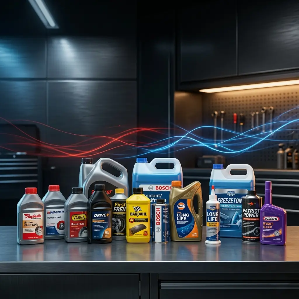 Productos de frenos y refrigeración automotriz de primeras marcas como Raybestos, Wagner, Bosch, Bardahl, Gulf y Wynn’s, incluyendo líquidos de freno, refrigerantes y tapafugas de radiador para seguridad, control de temperatura y rendimiento del motor.
