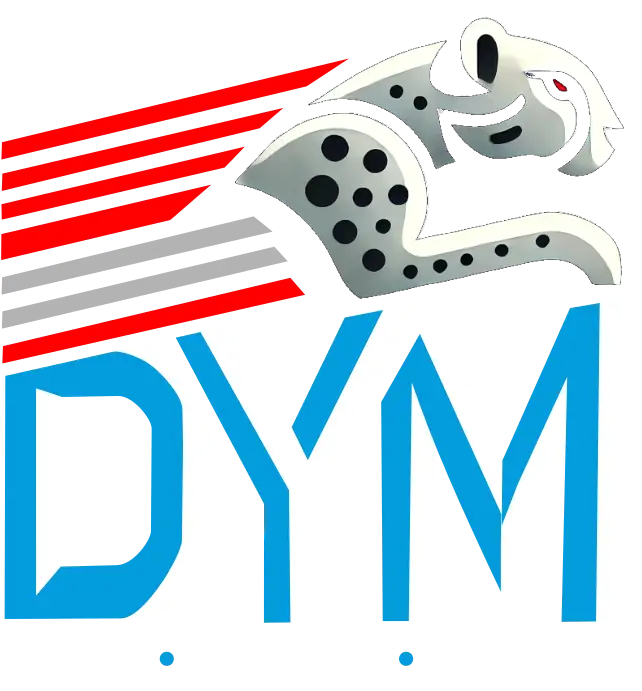 Logotipo de DYM baterías, lubricantes y accesorios para auotomotores