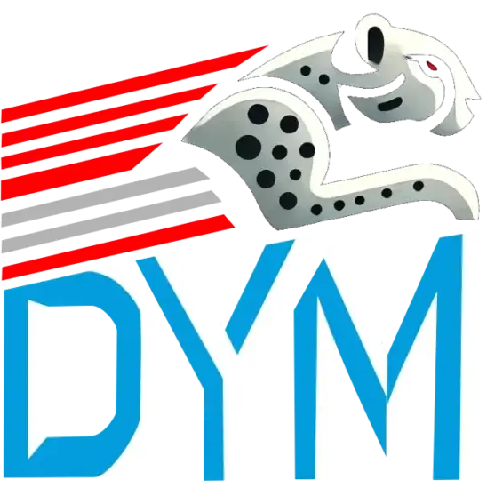 Logotipo de DYM baterías, lubricantes, refrigerantes y accesorios para auotomotores